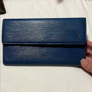 Authentic Louis Vuitton Textured Blue Wallet